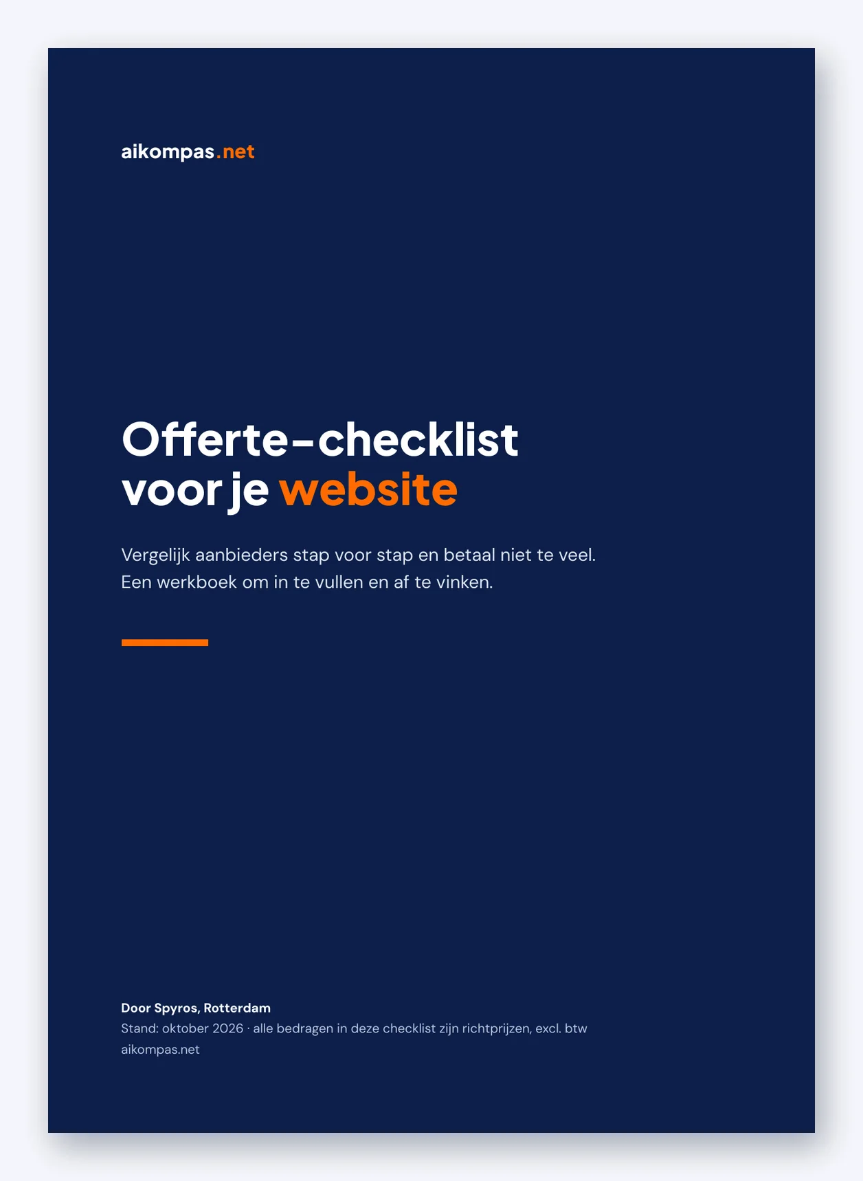 Gratis offerte-checklist voor je website Voorblad van de offerte-checklist voor je website
